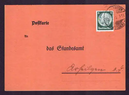 Deutsches Reich Postkarte von GRÄFENHAUSEN nach Arheilgen mit Mi. 516  gestempelt: 14.1.36 - siehe Scan