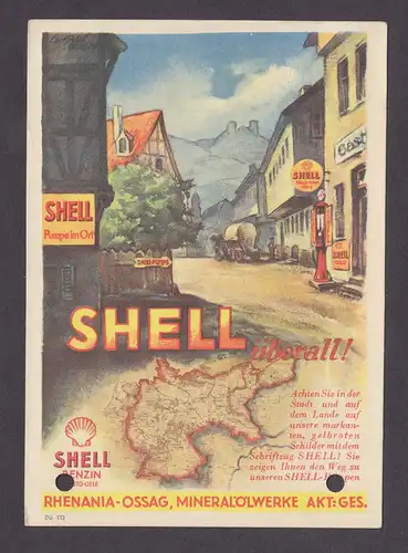 Deutsches Reich Postkarte UNGERHAUSEN nach Mindelheim mit Mi. 412 und netter Werbung von SHELL Benzin  gestempelt 17.7.30- siehe Scan