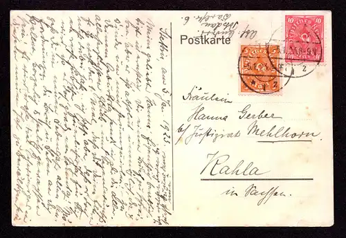 Postkarte DR  von POTSDAM nach Kahla mit Mi. 194,195  - gestempelt: 5.1.23