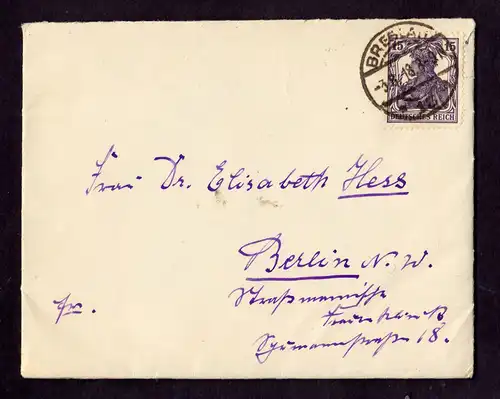 DR Postkarte  BRESLAU - Berlin - 3.8.18 - Mi.101
