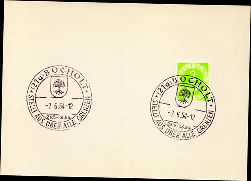 BRD Postkarte  Sonderstempel  BERGNEUSTADT - 18.9.57 - SST Briefmarken-Ausstellung Bergposta