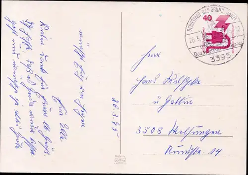 BRD Postkarte  Sonderstempel  BERGSTADT BAD GRUND (HARZ) - 26.3.75 - Das Moorbad des Harzes - Sicherheit Strom