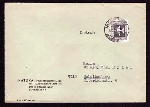 DDR Brief Drucksache ab KLEINMACHNOW nach Scheibenberg - 4.3.66 mit Mi.609 Flugpost
