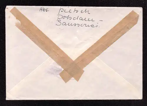 DDR Brief  ab POTSDAM nach Hildesheim - 8.11.55 - Mi.486 und MWS: Unterstützt den Aufbau der nat. Gedenkstätten Buchenwald, Ravensbrück, Sachsenhausen durch Eure Spende