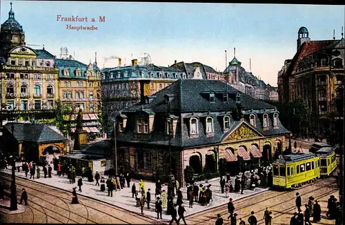 [Echtfotokarte farbig] Frankfurt am Main  -  Hauptwache. 
