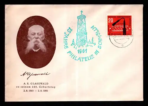 DDR Brief SCHMÖLLN (LEIPZIG) - 28.11.61 - Mi.862 (Mikrofon) - 15 Jahre Philatelie in Schmölln
