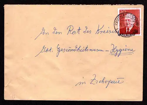 DDR Brief  KRUMHERMERSDORF (b. ZSCHOPAU) - Zschopau - 22.1.59 - Mi.673