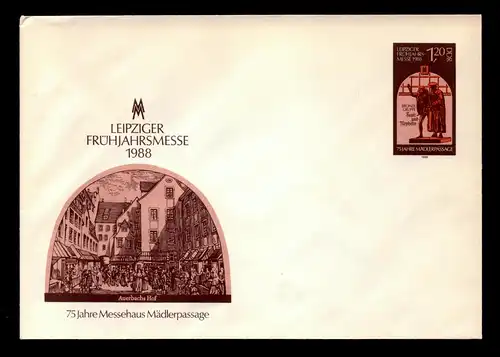 DDR Brief  U8 - Leipziger Frühjahsmesse 1988 - 75 J. Messehaus Mädlerpassage (1)   ungebraucht