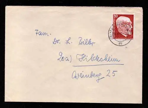 BRD Brief MARBURG - Hildesheim - 12.11.57 - Mi.277