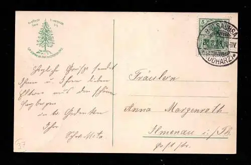 DR  Postkarte - BAD SACHSA - Ilmenau - 28.8.08 - Mi.85I  Abb. Hotel zum Katzenstein