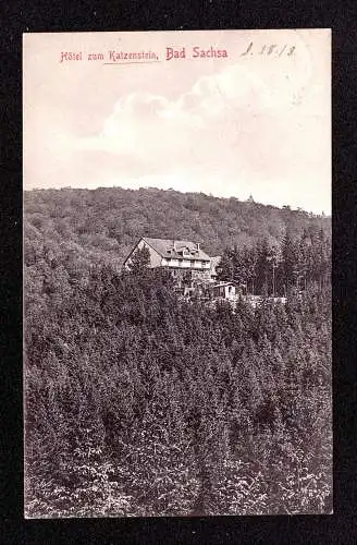 DR  Postkarte - BAD SACHSA - Ilmenau - 28.8.08 - Mi.85I  Abb. Hotel zum Katzenstein