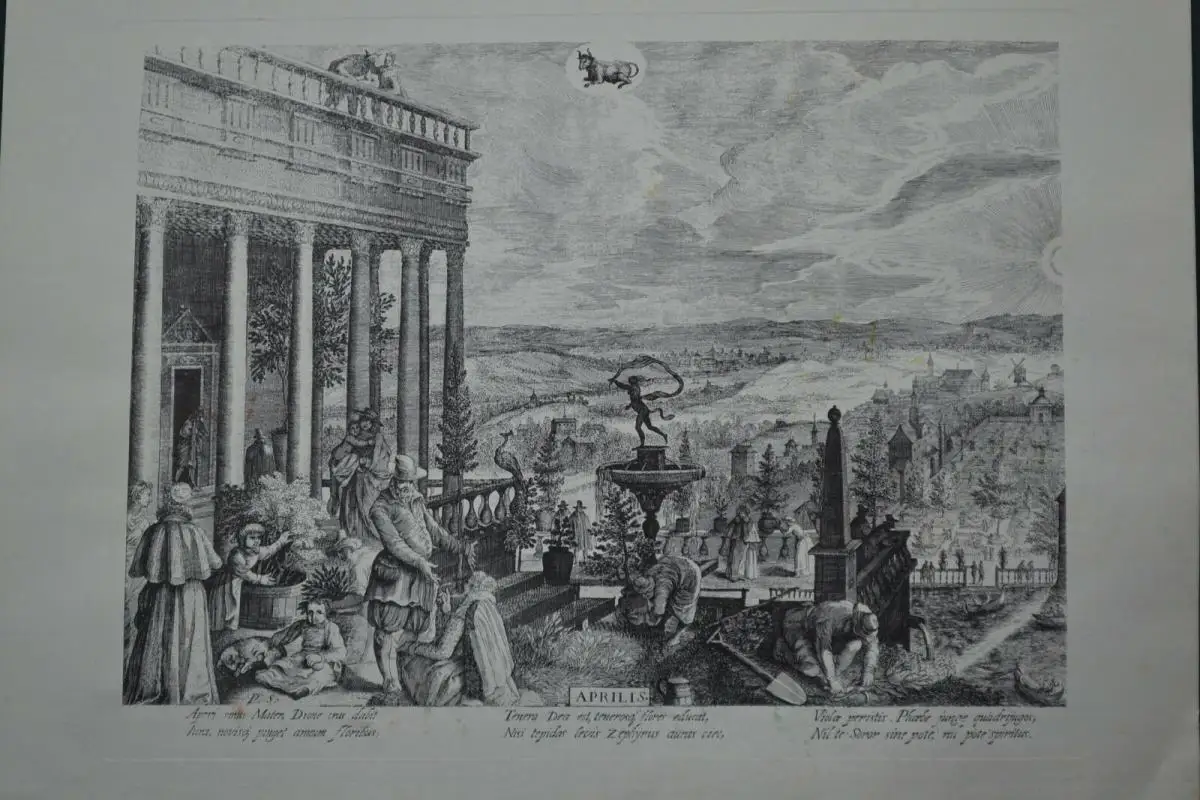 Petrus Stephani, Kupferstiche, 12 Monatsblätter, gez. 1607, Nachdruck etwa 1950 10
