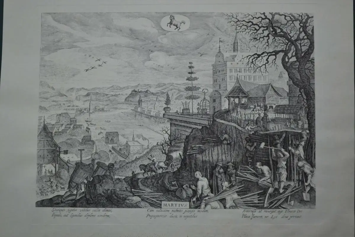 Petrus Stephani, Kupferstiche, 12 Monatsblätter, gez. 1607, Nachdruck etwa 1950 11