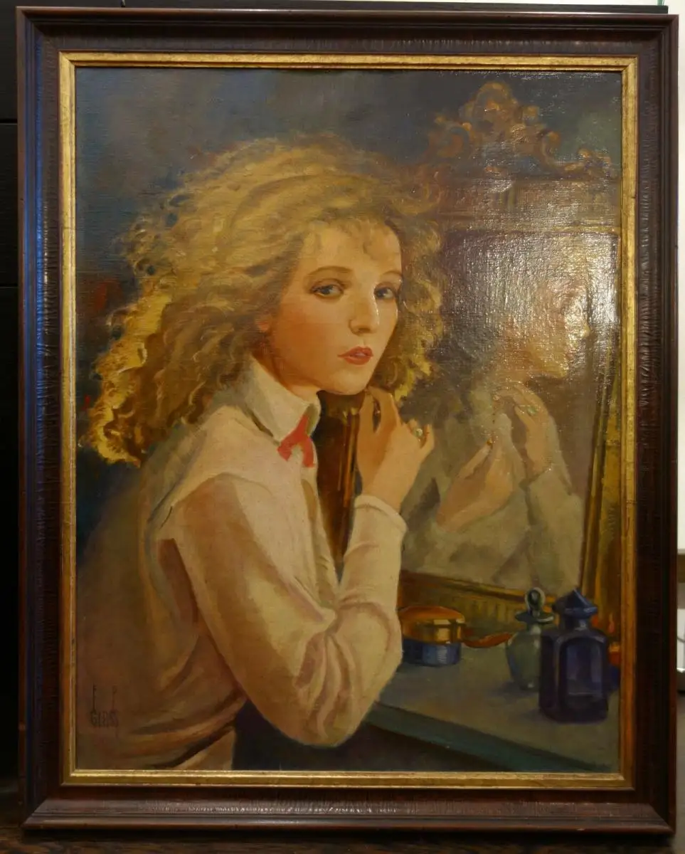 Ölbild,blonde Frau, Porträt,ca.1930,Franz Paul Glass, 1