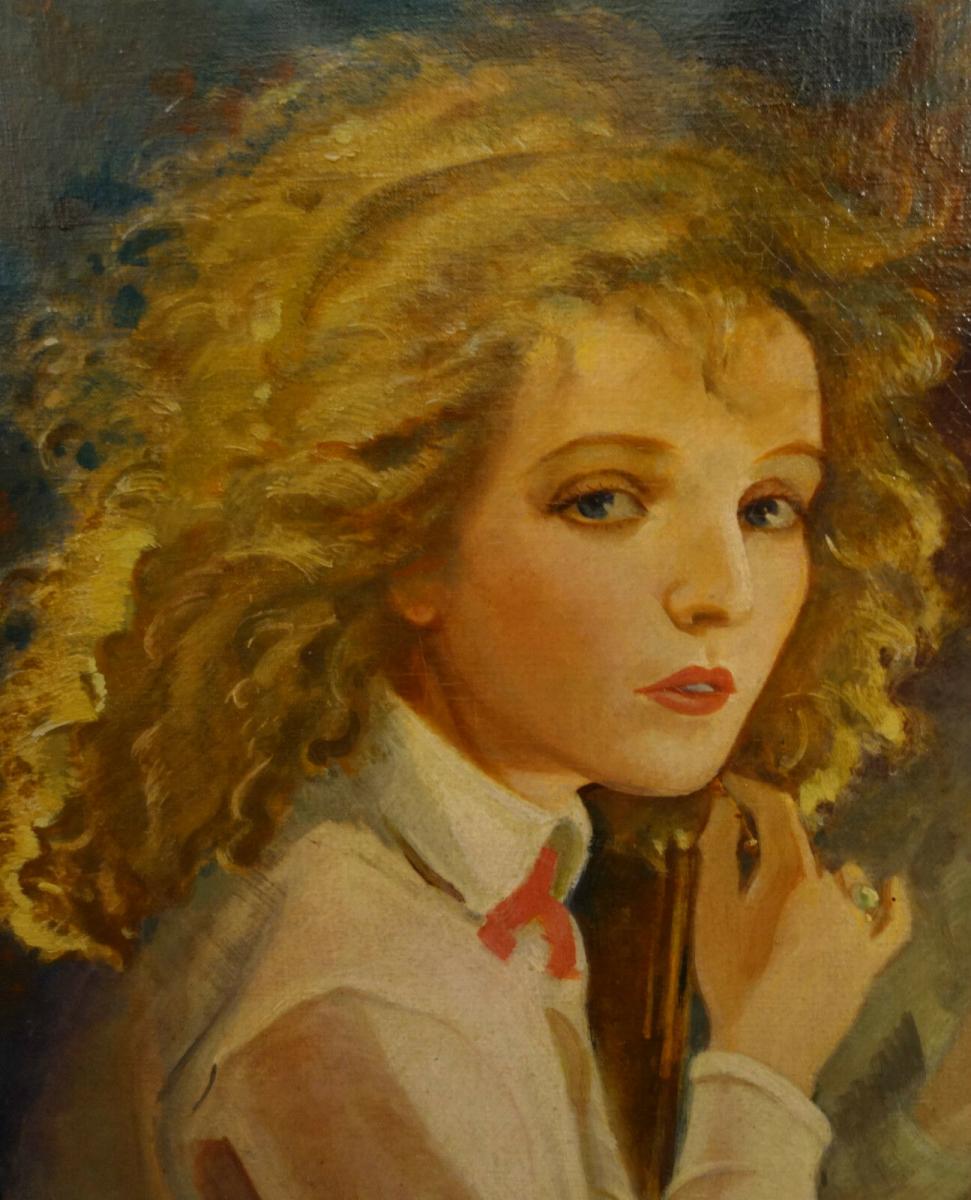 Ölbild,blonde Frau, Porträt,ca.1930,Franz Paul Glass, antik.de