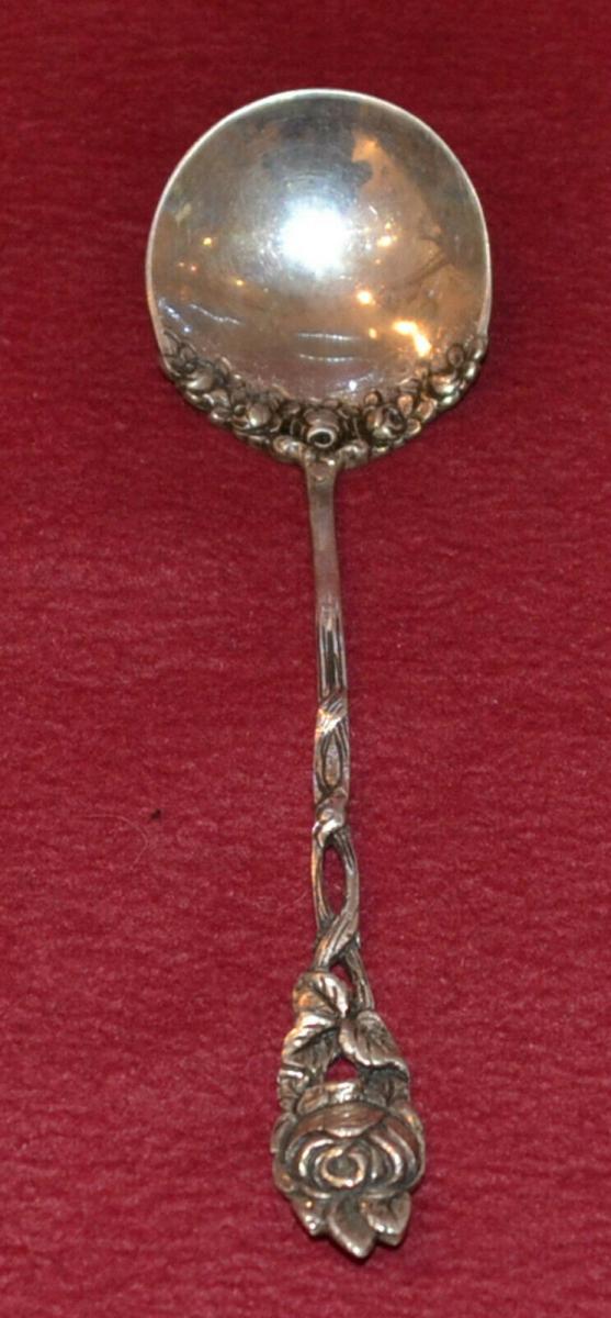 Hildesheimer Rose Antiker Sahnelöffel Selten 800er Silber 