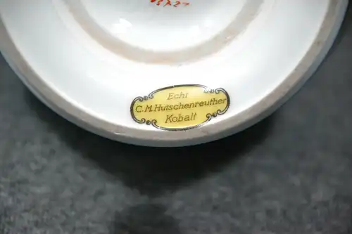 Porzellan, Vase, Hutschenreuther, dunkelblau mit Golddekor