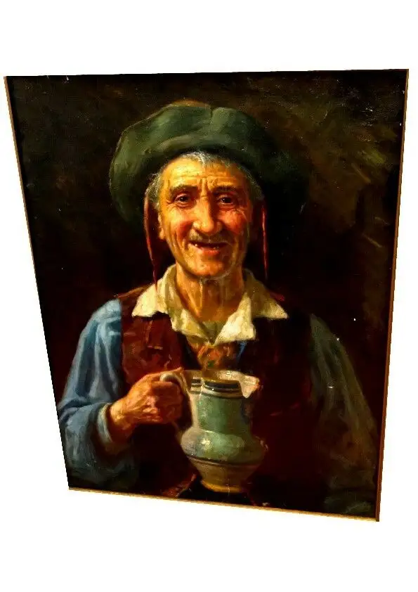 Ölbild,Portrait,italienischer Fischer,Prunkrahmen,19.Jhdt. 2