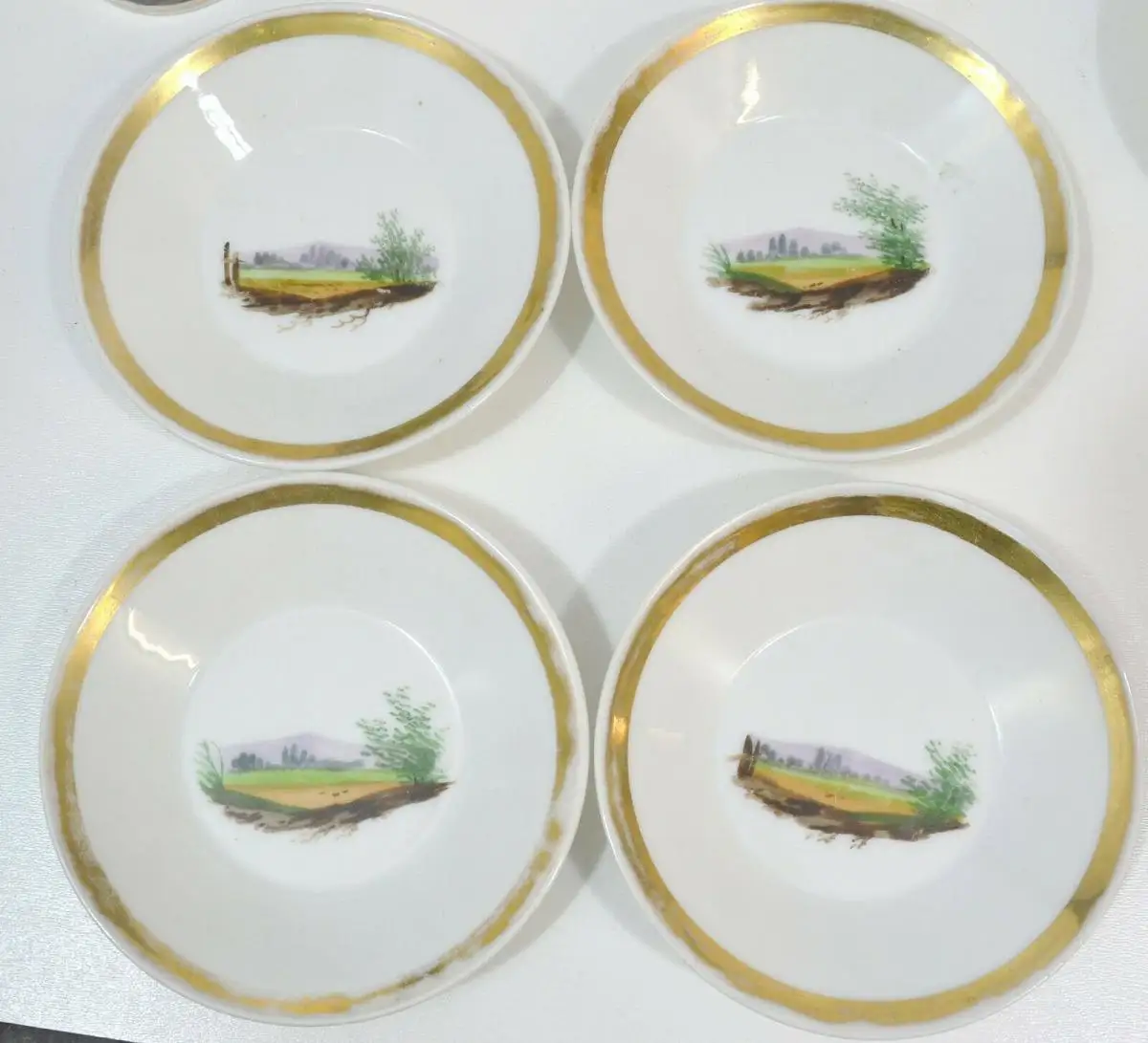 Porzellan,Kaffeeservice,7 Teile,Biedermeier,1820,bemalt,Genremotive 2