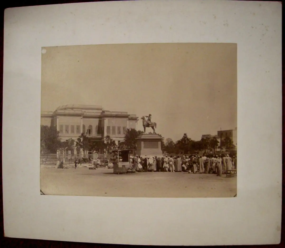 Fotografie, Großes Original-,Photo,Foto,ca 1860,Kairo,Standbild d.Ibrahim Pascha 1