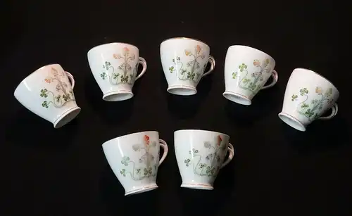 Porzellan,Friedrich Kästner,Service 7 Pers, Klee-Dekor,Jugendstil