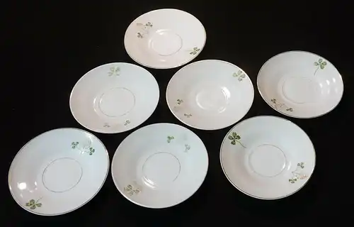 Porzellan,Friedrich Kästner,Service 7 Pers, Klee-Dekor,Jugendstil