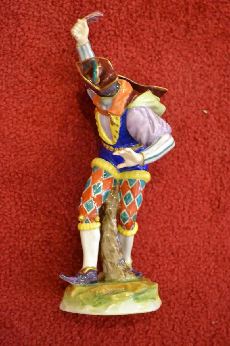 Volkstedt Porzellanfiguren,Moriskentänzer, Narr mit Patsche,zum restaurieren ! 0
