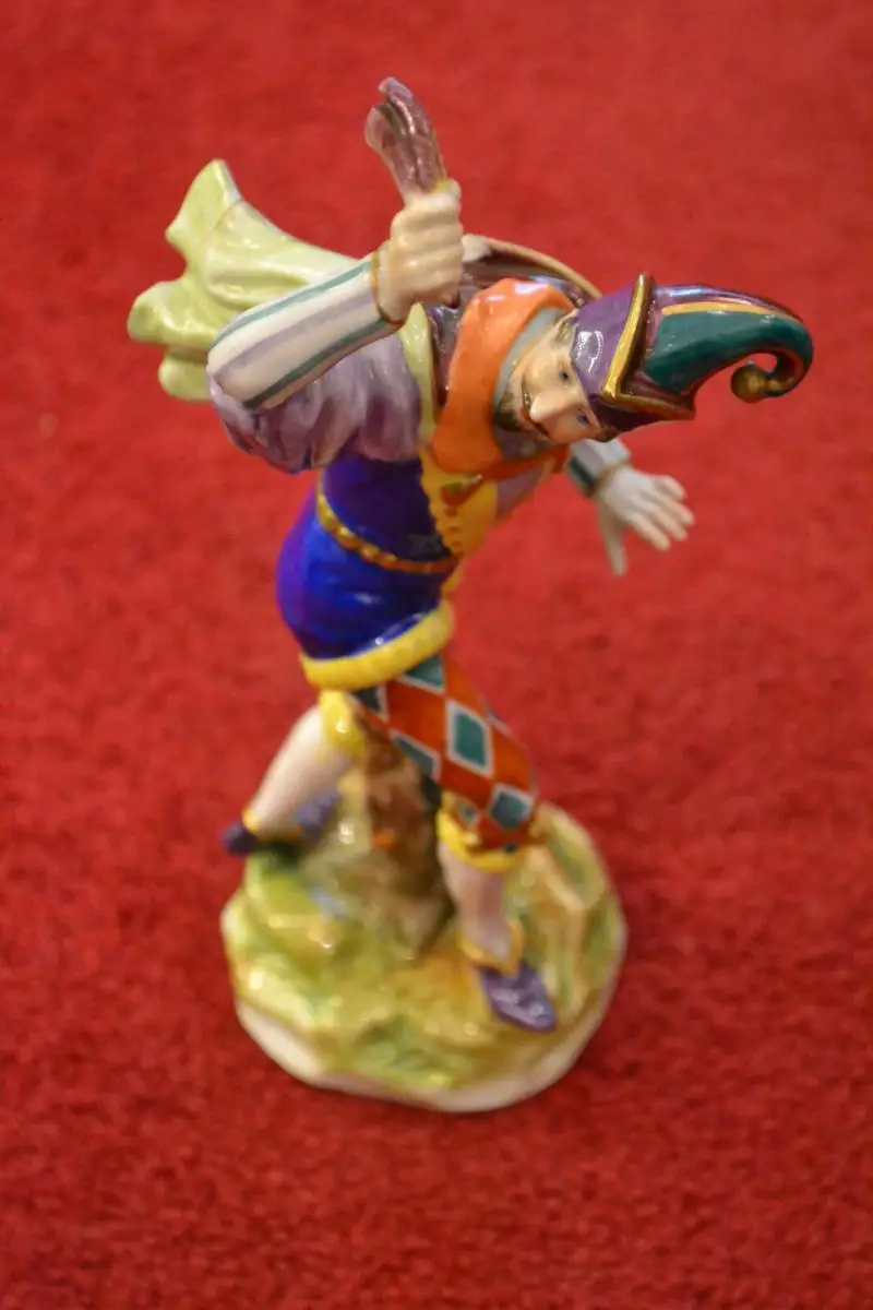 Volkstedt Porzellanfiguren,Moriskentänzer, Narr mit Patsche,zum restaurieren ! 4
