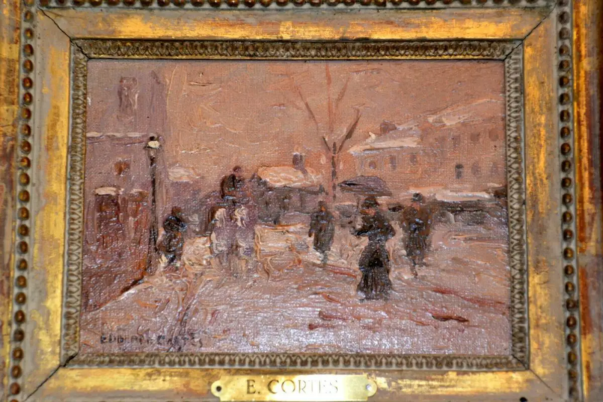 Ölbild,Winter in Paris, Eduardo Cortes,signiert,1882-1969,Impressionist,gerahmt 1