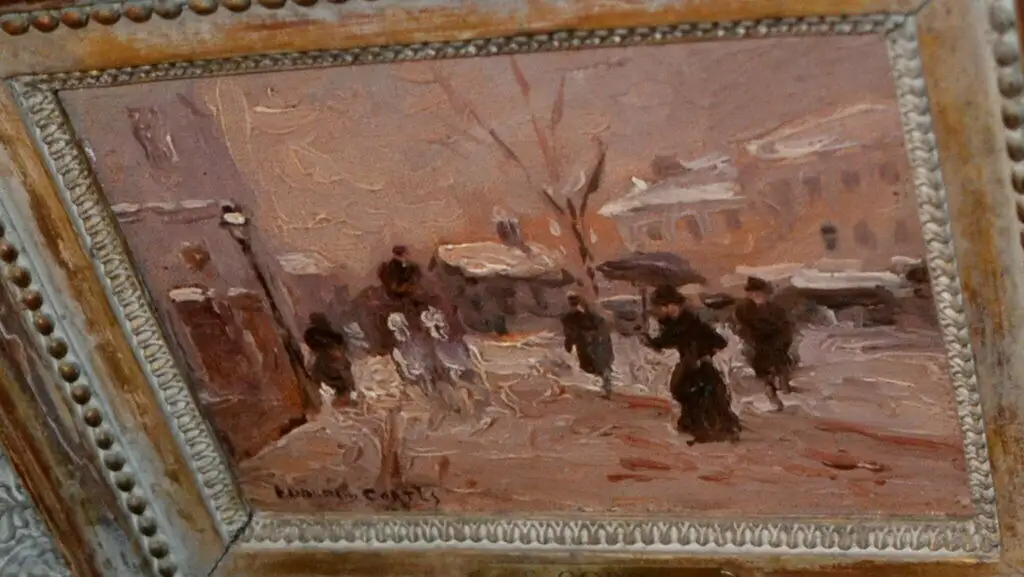 Ölbild,Winter in Paris, Eduardo Cortes,signiert,1882-1969,Impressionist,gerahmt 6
