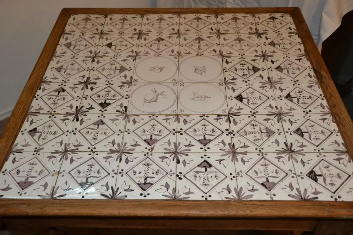 Kacheltisch,Barock,Friesland,Eiche,Originale Kacheln 3