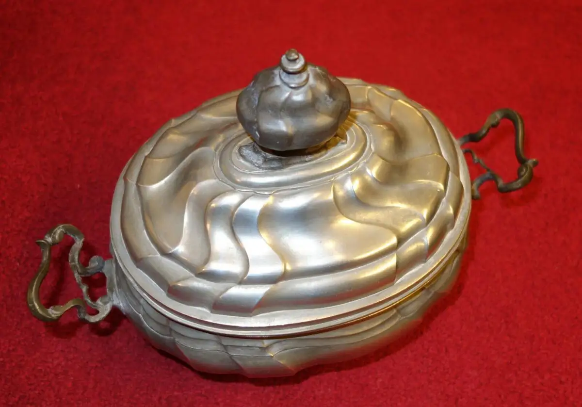 Zinn,Wurstkessel,Barock,mit Deckel,süddeutsch,sehr schön 1