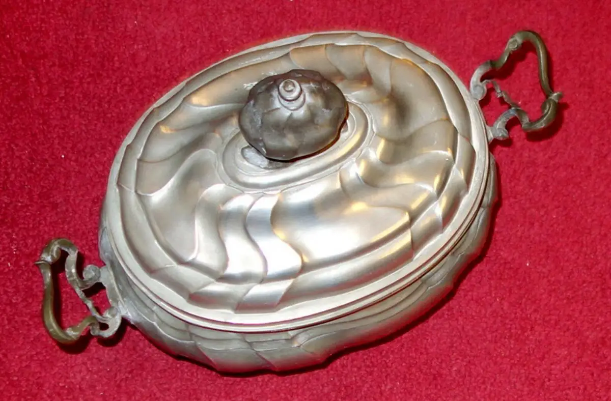 Zinn,Wurstkessel,Barock,mit Deckel,süddeutsch,sehr schön 3