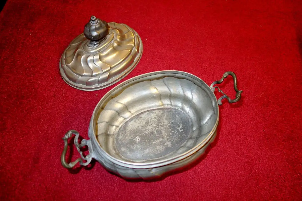 Zinn,Wurstkessel,Barock,mit Deckel,süddeutsch,sehr schön 6