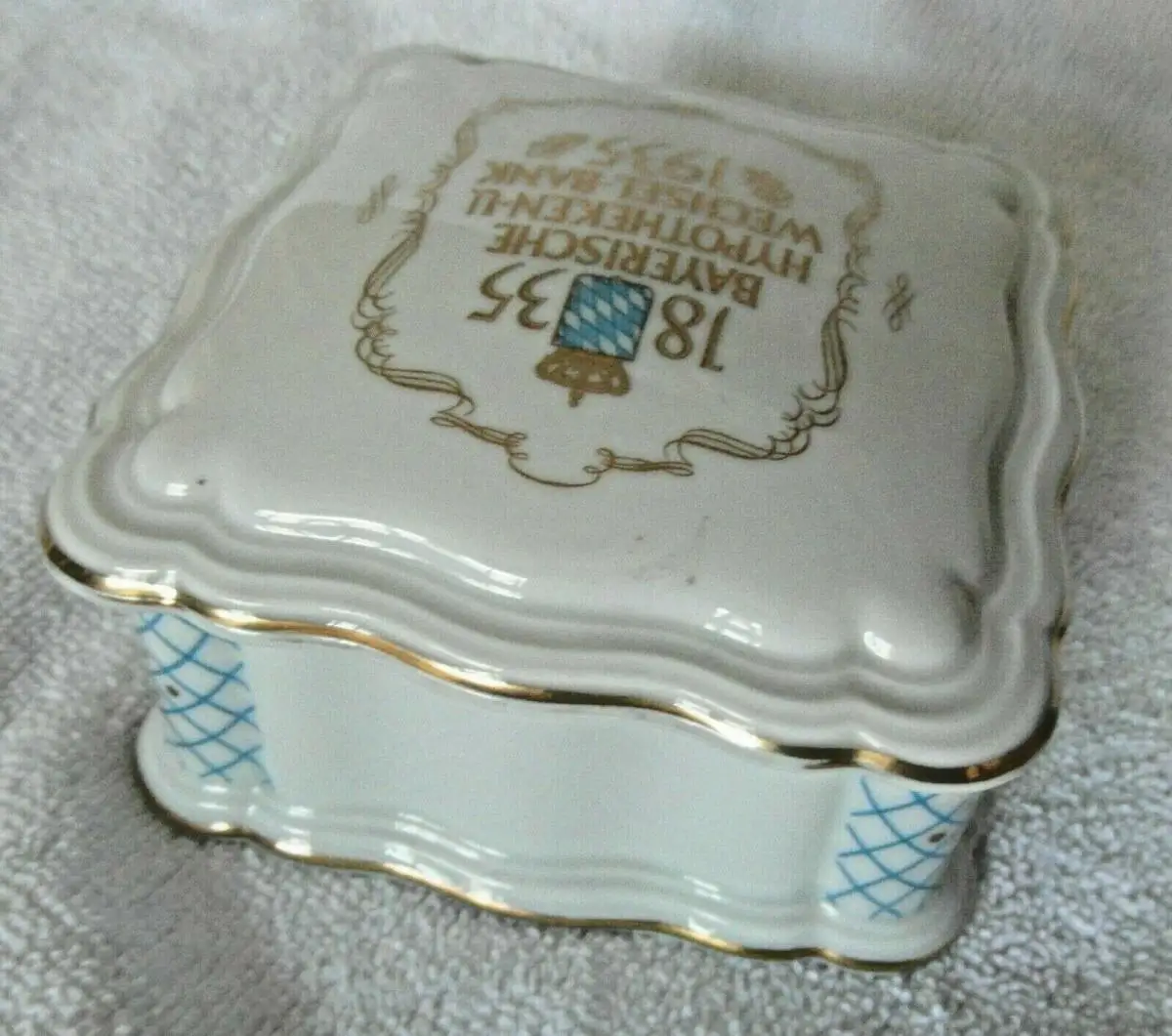 Porzellandose,Rosenthal,1935,100 Jahre Bayerische Hypotheken u. Wechsel-Bank 2