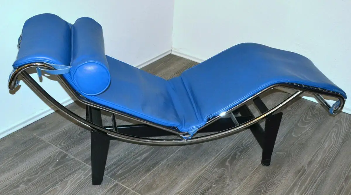 Stahlrohr Liege,wohl ital. Reproduktion,blaues  Leder 0