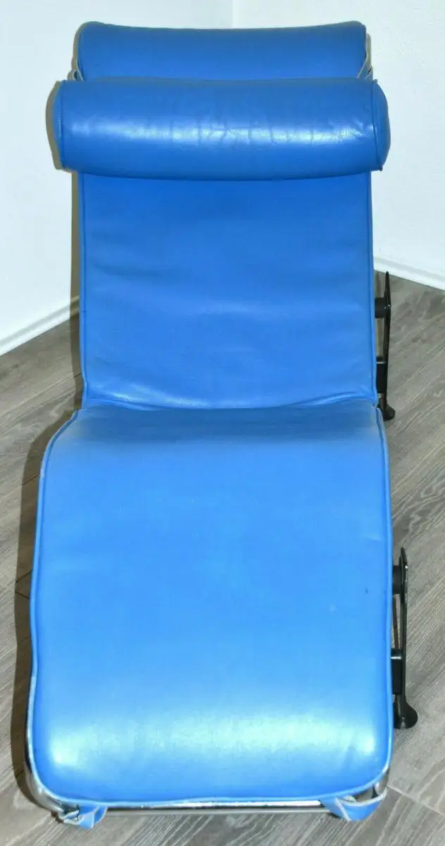 Stahlrohr Liege,wohl ital. Reproduktion,blaues  Leder 3
