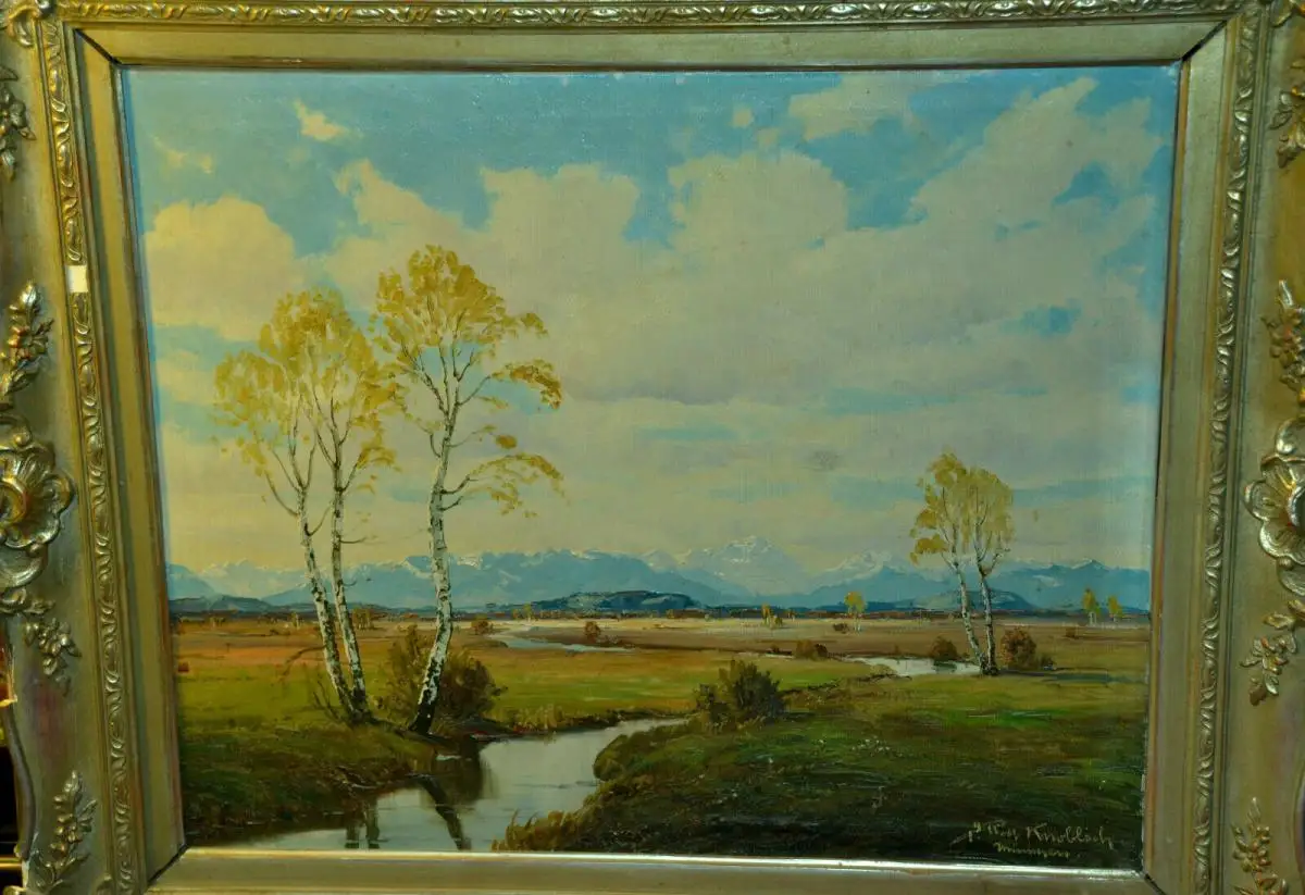Ölbild,Josef Rolf Knobloch,München,1891-1964, Landschaft bei Dachau ?gerahmt 2