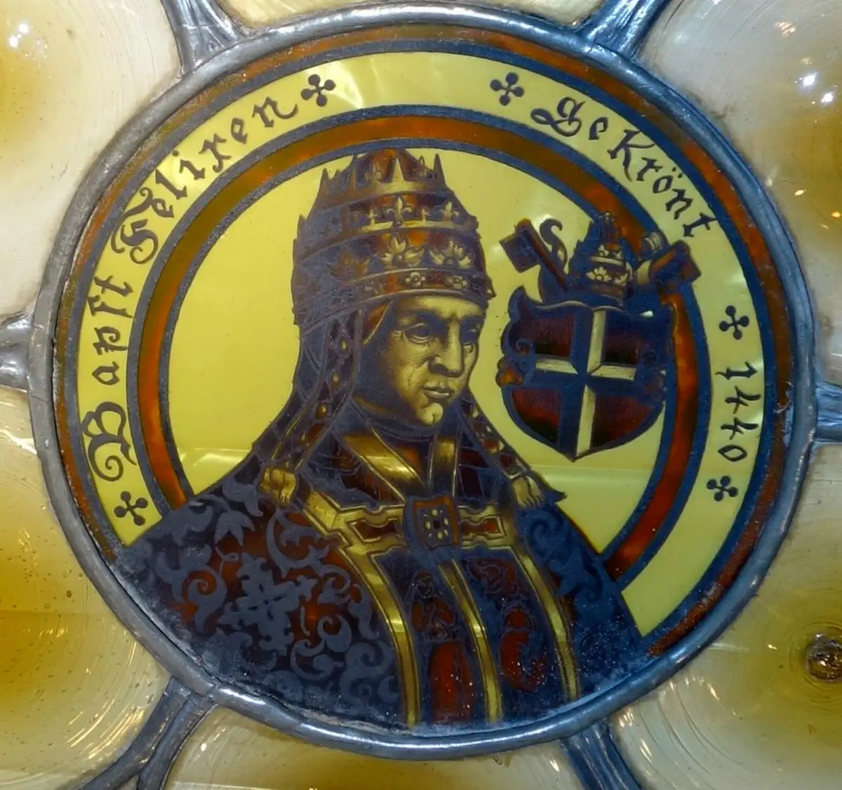 Glasmalerei,bleiverglast,Darstellung des Papst Felix V,1440, 6