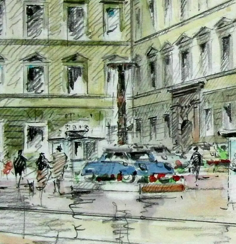 ALTE AKADEMIE, RICHARD-STRAUS -BRUNNEN, Zeichnung von K. S. Bauer-Oltsch 2