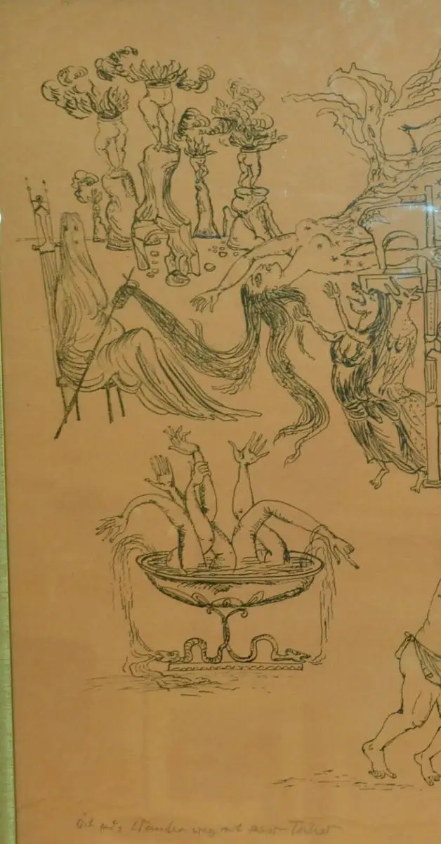 Orig.-Lithografie,Bele Bachem Ödipus Wanderweg mit der Tochter,gerahmt 3