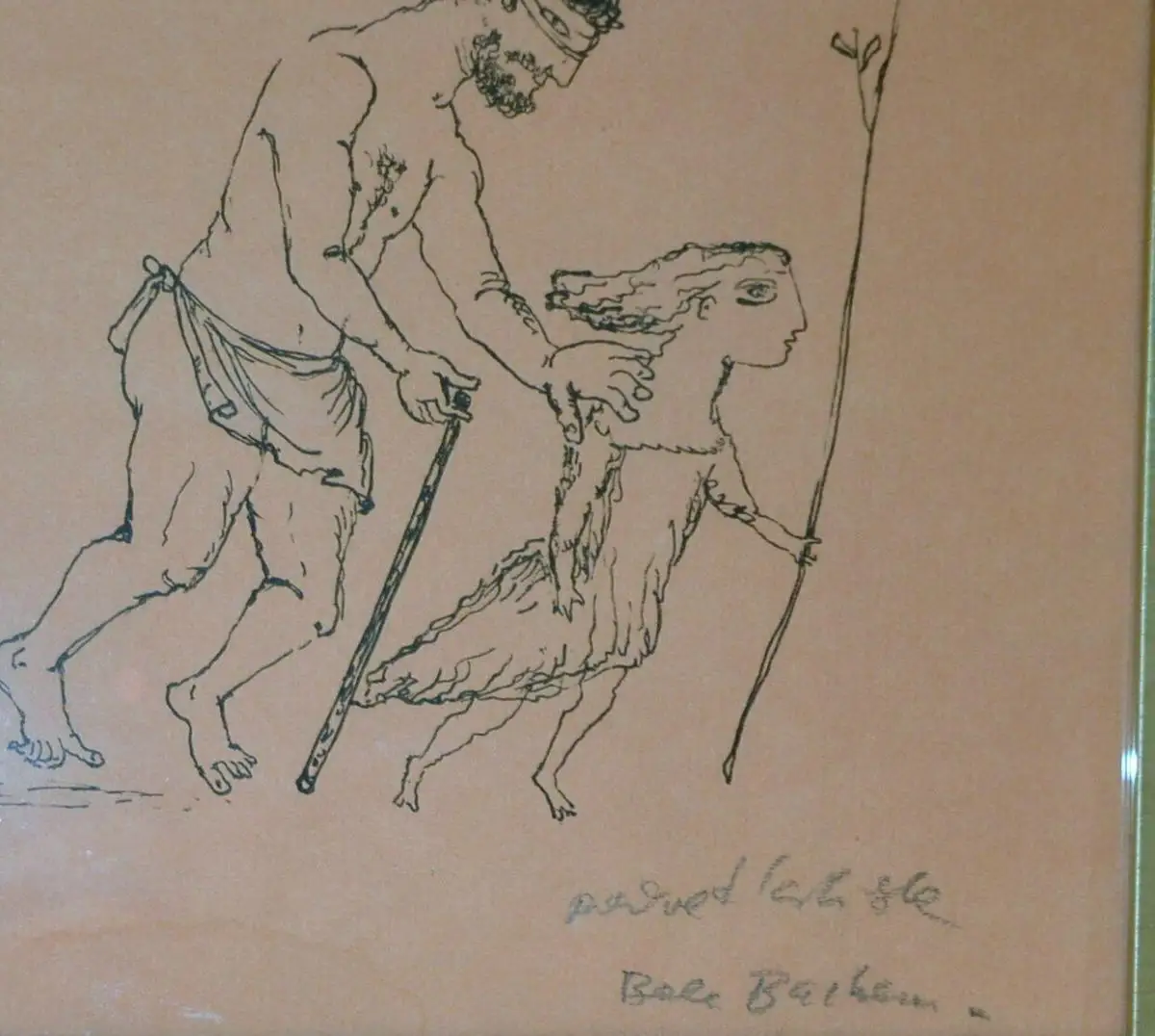 Orig.-Lithografie,Bele Bachem Ödipus Wanderweg mit der Tochter,gerahmt 5