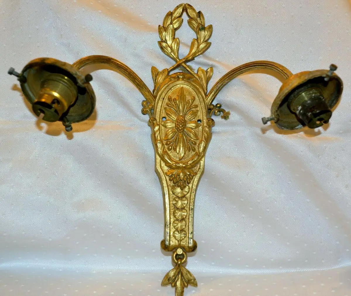 Wandlampe,zweiarmig,vergoldet,um 1900,wohl Großbritannien 1