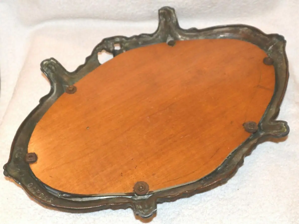 Tisch-Konsole,Tischdekoration,Art Noveau, 1870,Kupfer brüniert ,Spiegelplatte 2