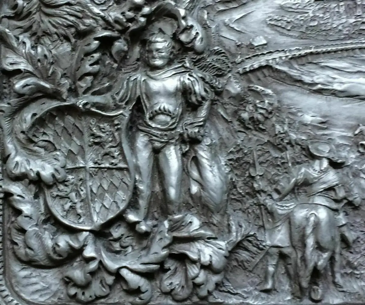 Zinn-Relief „München 1632 Schlüsselübergabe an König Gustav Adolf von Schweden“ 2