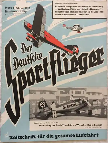 Der Deutsche Sportflieger - 9 Hefte des Jahrgangs 1939
