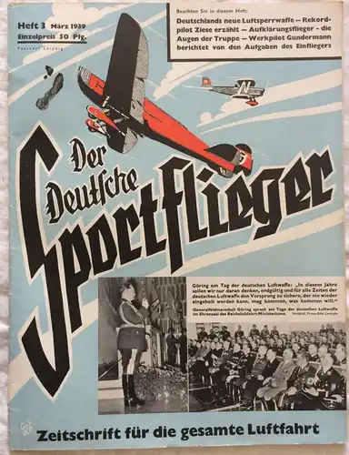 Der Deutsche Sportflieger - 9 Hefte des Jahrgangs 1939