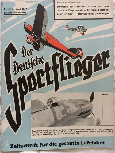 Der Deutsche Sportflieger - 9 Hefte des Jahrgangs 1939