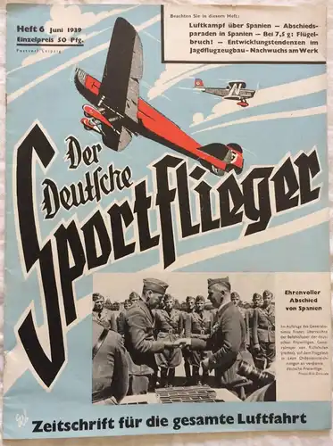 Der Deutsche Sportflieger - 9 Hefte des Jahrgangs 1939