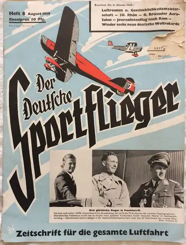 Der Deutsche Sportflieger - 9 Hefte des Jahrgangs 1939
